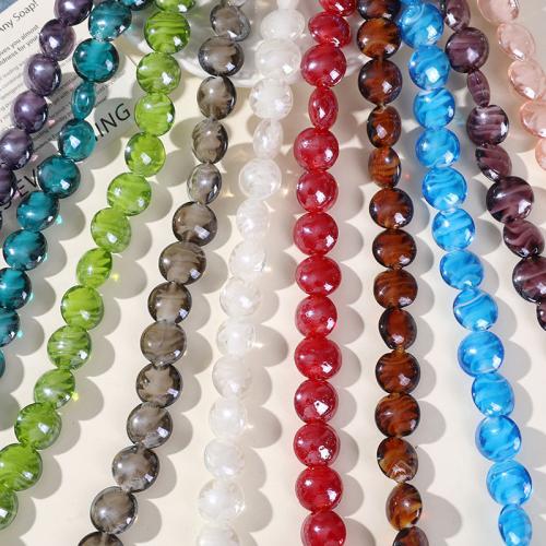 Fashion Glass Beads Flat Round DIY 15mm Approx Sold By Bag