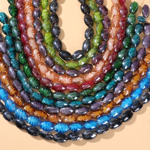 Fashion Glass Beads, Oval, DIY, more colors for choice, 24x11mm, Approx 100PCs/Bag, Sold By Bag