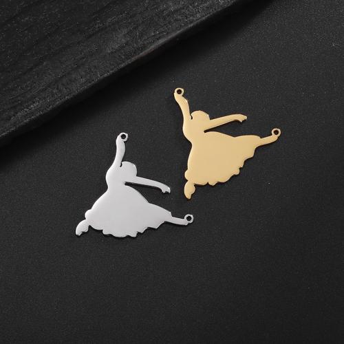 Stainless Steel Pendants, 304 Stainless Steel, Dancing Girl, Vacuum Ion Plating, DIY, more colors for choice, 27.50x25.60mm, Sold By PC