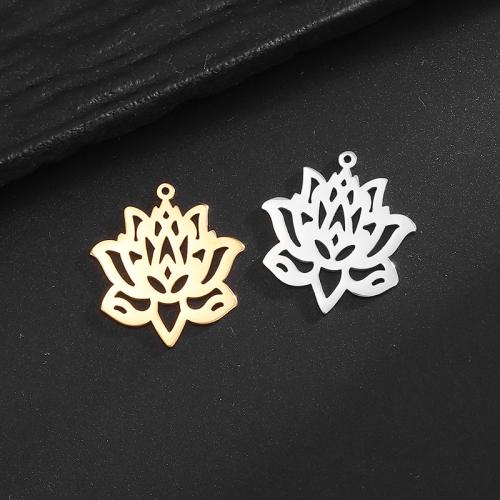 Stainless Steel Flower Pendant, 304 Stainless Steel, Vacuum Ion Plating, DIY, more colors for choice, 19.60x21.20mm, Sold By PC