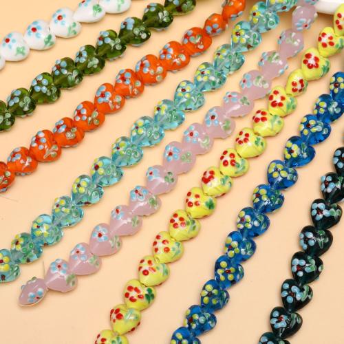 Perles murano faites à la main , chalumeau, coeur, DIY, plus de couleurs à choisir, 16x16mm, Environ 100PC/sac, Vendu par sac