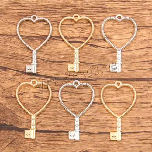 Zinklegering Hart Hangers, Zinc Alloy, DIY, meer kleuren voor de keuze, nikkel, lood en cadmium vrij, 25x42mm, 100pC's/Bag, Verkocht door Bag