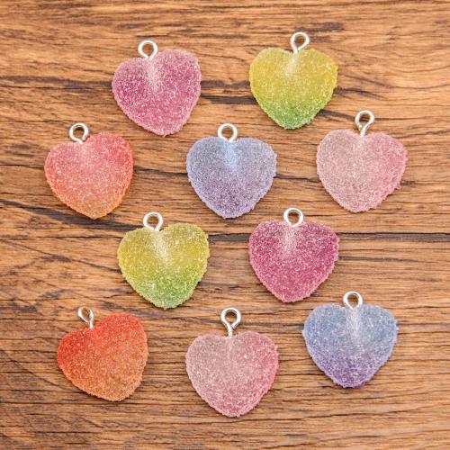 Resin Pendant, Heart, DIY, more colors for choice, 100PCs/Bag, Sold By Bag