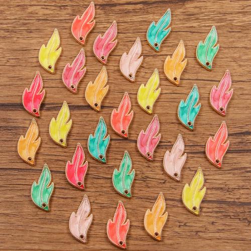 Tibetan Style Enamel Pendants, Leaf, gold color plated, DIY, more colors for choice, nickel, lead & cadmium free, 100PCs/Bag, Sold By Bag