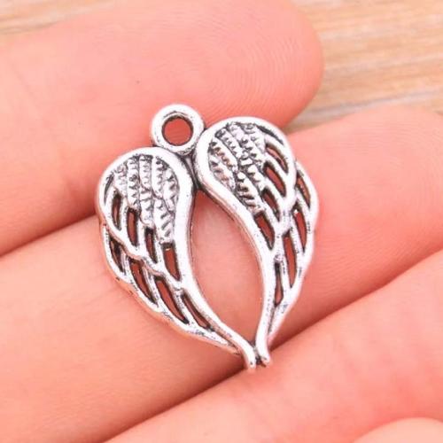 Wing Shaped Tibetan Style Pendants, plated, DIY, more colors for choice, nickel, lead & cadmium free, 100Pairs/Bag, Sold By Bag