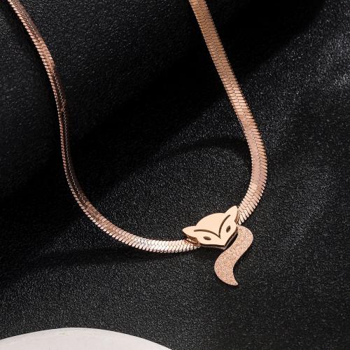 Stainless Steel Jewelry Necklace, 304 Stainless Steel, with 5CM extender chain, rose gold color plated, for woman, Length:40 cm, Sold By PC