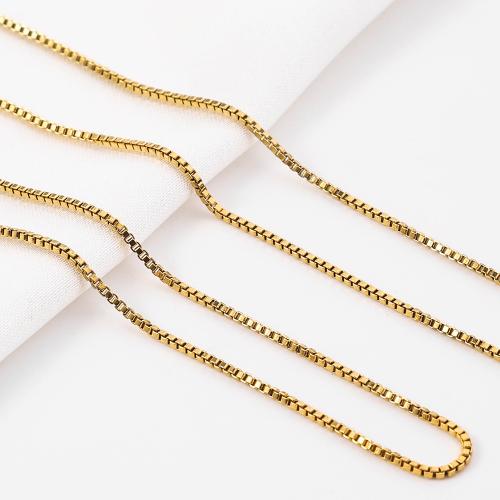 Brass Necklace, gold color plated, fashion jewelry, golden, nickel, lead & cadmium free, 1mm, Length:50 cm, Sold By PC