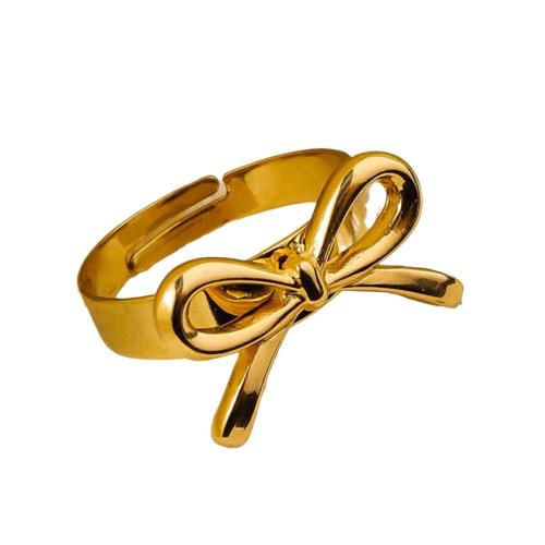 Stainless Steel Finger Ring, 304 Stainless Steel, gold color plated, fashion jewelry, golden, Sold By PC