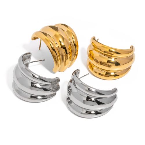 Stainless Steel Stud Earrings 304 Stainless Steel plated fashion jewelry & for woman Sold By Pair