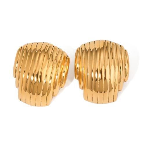 Stainless Steel Stud Earrings 304 Stainless Steel fashion jewelry & for woman gold Sold By Pair