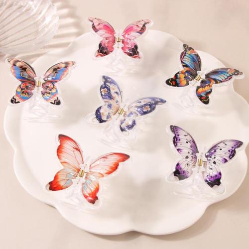 Hair Claw Clips Resin Butterfly handmade printing & for woman Sold By PC