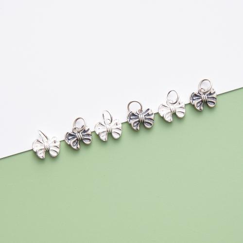 925 Sterling Silver siogairlín, Bowknot, DIY, dathanna níos mó le haghaidh rogha, 10x8mm, Díolta De réir PC