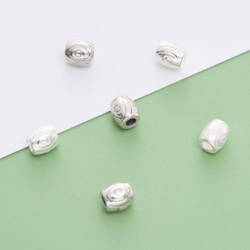 スペーサービーズジュエリー, 92.5％純度シルバー, DIY, 無色, 5.80x5.20mm, 穴:約 2mm, 売り手 パソコン