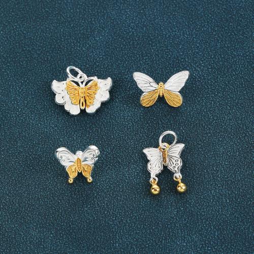 925 Sterling Silver Pendant, Butterfly, DIY & different styles for choice, silver color, Sold By PC