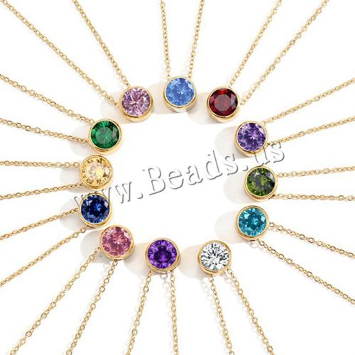 Stainless Steel Jewelry Necklace, 304 Stainless Steel, for woman & with rhinestone, more colors for choice, Sold By PC