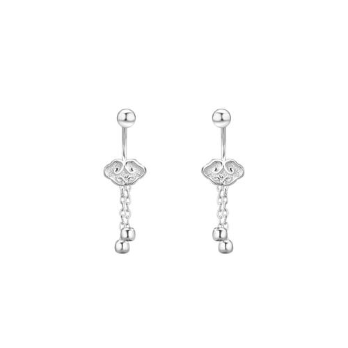 925 Sterling Silver Stud Earrings, for woman, silver color, Sold By Pair