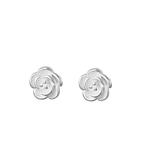 925 Sterling Silver Stud Earrings, different styles for choice & for woman, silver color, Sold By Pair