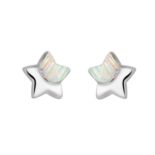 925 Sterling Silver Stud Earrings, for woman, silver color, Sold By Pair