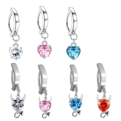 Stainless Steel Belly Ring, 304 Stainless Steel, plated, different styles for choice & micro pave cubic zirconia & for woman, more colors for choice, Sold By PC