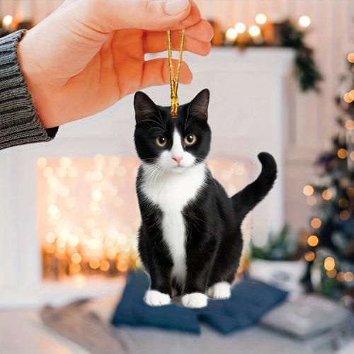 Hanging Ornaments Acrylic Cat for home and office mixed colors Sold By PC