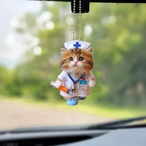 Hanging Ornaments Acrylic Cat for home and office mixed colors Sold By PC