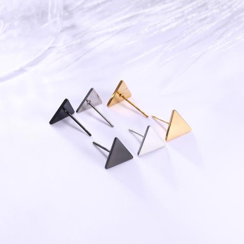 Stainless Steel Stud Earrings 304 Stainless Steel Triangle plated Unisex Sold By Pair