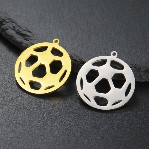 Edelstahl Schmuck Anhänger, 304 Edelstahl, Fussball, plattiert, DIY, keine, verkauft von PC