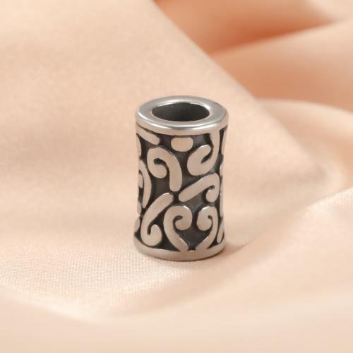 Stainless Steel Beads 304 Stainless Steel Column silver color plated DIY Sold By PC