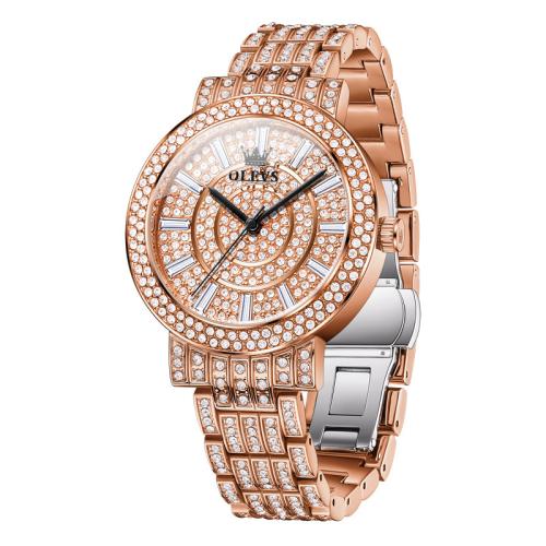 alliage de zinc bracelet de montre, avec verre & Acier inoxydable 304, Rond, Résistant à l’eau de vie & pour femme & avec strass, plus de couleurs à choisir, Longueur:Environ 18 mm, Vendu par PC