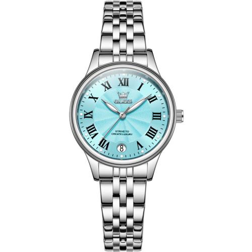 alliage de zinc bracelet de montre, avec verre & Acier inoxydable 304, Rond, Placage, Résistant à l’eau de vie & avec un seul calendrier & pour femme, plus de couleurs à choisir, 190x30mm, Vendu par PC