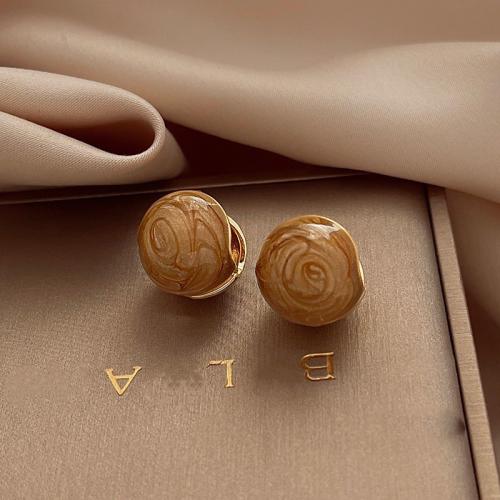 Laiton Leverback boucle d'oreille, bijoux de mode & pour femme & émail, plus de couleurs à choisir, 12mm, Vendu par paire