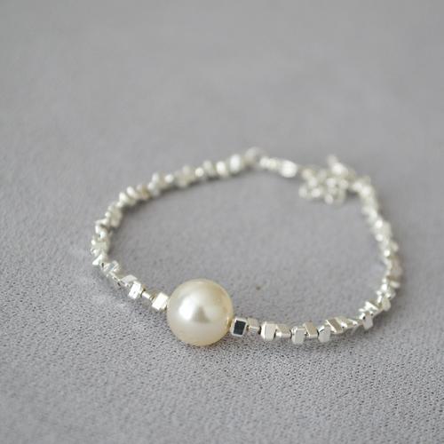 Pulsera de Aleación de Zinc, con Perlas plásticas, con 3cm extender cadena, Joyería & diferentes estilos para la opción & para mujer, plateado, longitud:aproximado 15.5 cm, Vendido por UD