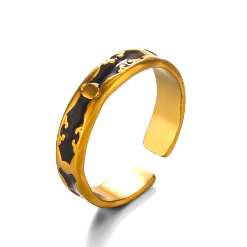 Enamel Stainless Steel Finger Ring 304 Stainless Steel fashion jewelry & for woman Sold By PC