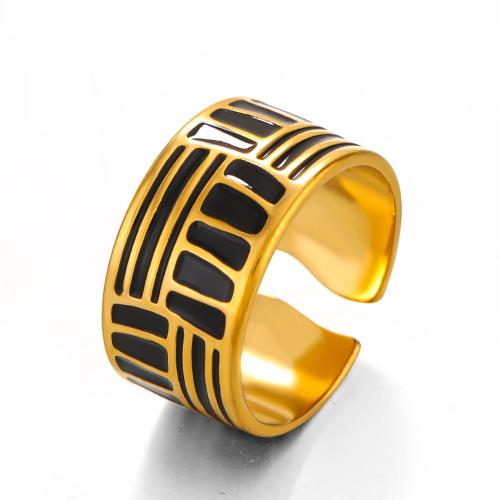 Enamel Stainless Steel Finger Ring, 304 Stainless Steel, fashion jewelry & for woman, more colors for choice, Sold By PC