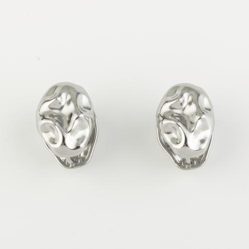 Boucle d'oreille de gaujon en acier inoxydable, Acier inoxydable 316, bijoux de mode & pour femme, couleur originale, 16x15mm, Vendu par paire