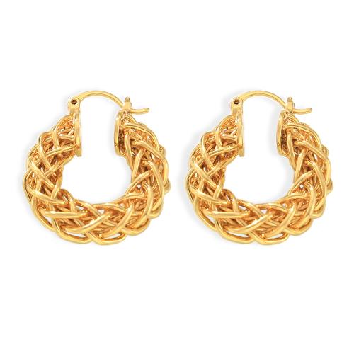 Laiton Leverback boucle d'oreille, Plaqué or 18K, bijoux de mode & pour femme, doré, 24x31mm, Vendu par paire