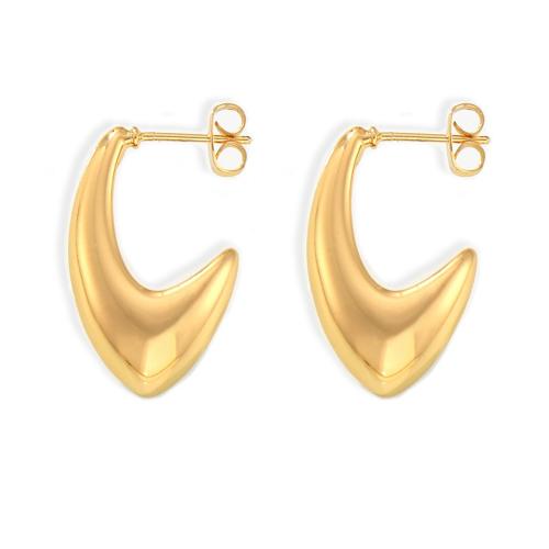 Brass Stud Earring 18K gold plated fashion jewelry & for woman golden Sold By Pair