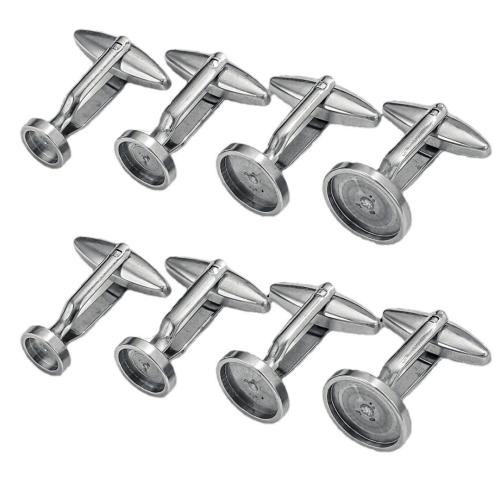 Cufflinks Constatations, Acier inoxydable 304, Diamètre intérieur différent pour le choix & DIY, couleur originale, 10PC/sac, Vendu par sac