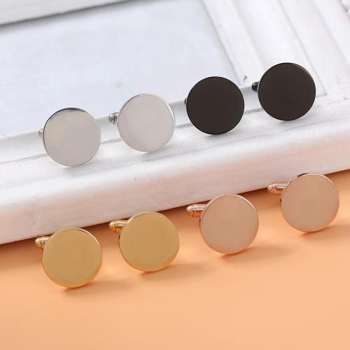 Boutons de manchette, Acier inoxydable 304, Rond, poli, bijoux de mode & normes différentes pour le choix & pour homme, plus de couleurs à choisir, Vendu par paire