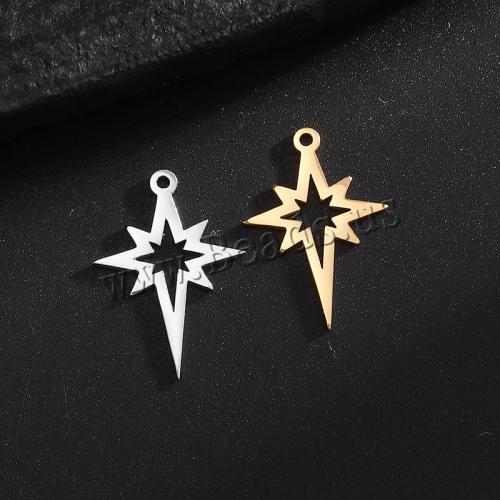 Stainless Steel Pendants, 304 Stainless Steel, Eight Point Star, Vacuum Ion Plating, DIY, more colors for choice, 24x28mm, Sold By PC