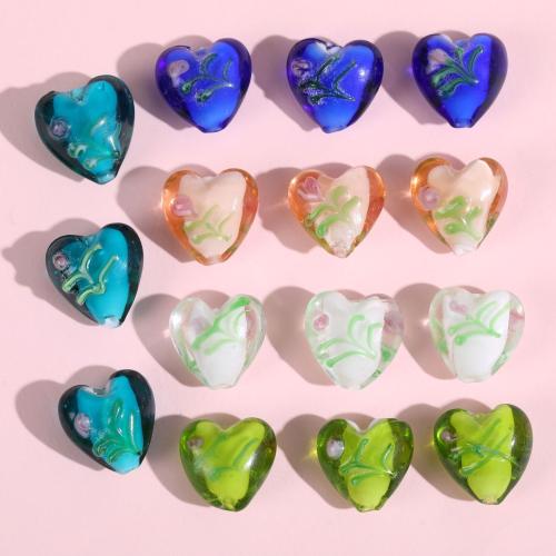 Lampwork Beads, Heart, DIY, more colors for choice, 16x15mm, Approx 100PCs/Bag, Sold By Bag