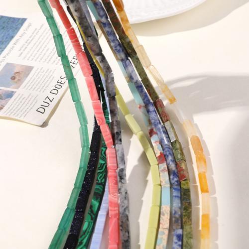 Grânulos de gemstone jóias, Pedra natural, Retângulo, DIY & materiais diferentes para a escolha, Mais cores pare escolha, 4x13mm, Aprox 29PCs/Strand, vendido por Strand