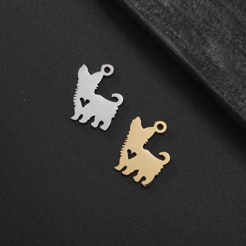 Stainless Steel Animal Pendants, 304 Stainless Steel, Cat, Vacuum Ion Plating, DIY, more colors for choice, 15x12mm, Sold By PC