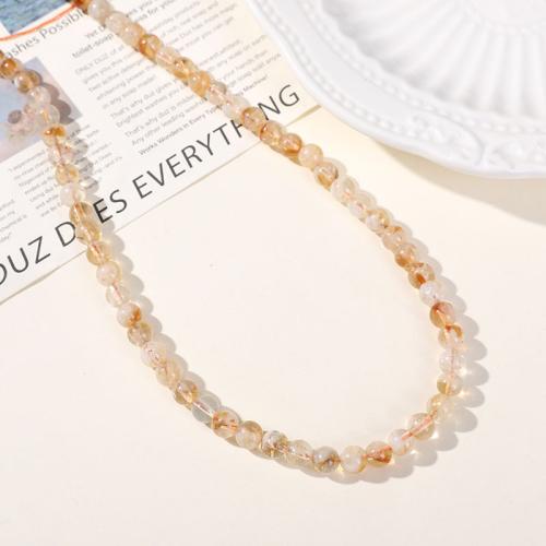 Natural Citrine Beads, Round, DIY, 6mm, Sold Per Approx 38 cm Strand