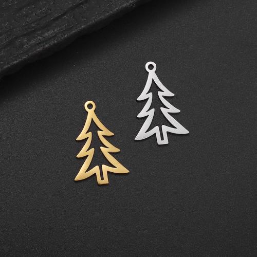 Stainless Steel Pendants, 304 Stainless Steel, Christmas Tree, Vacuum Ion Plating, DIY, more colors for choice, 12.70x20mm, Sold By PC