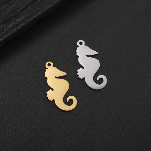 Stainless Steel Animal Pendants, 304 Stainless Steel, Seahorse, Vacuum Ion Plating, DIY, more colors for choice, 12x20mm, Sold By PC