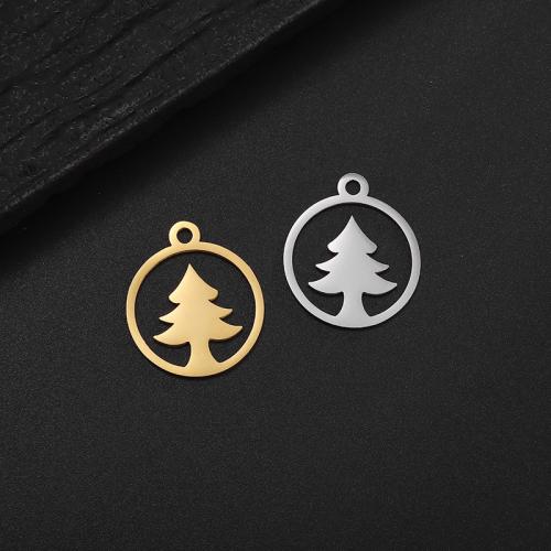 Stainless Steel Pendants, 304 Stainless Steel, Christmas Tree, Vacuum Ion Plating, DIY, more colors for choice, 17.70x21mm, Sold By PC