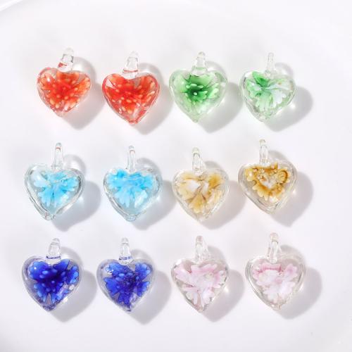 Colgantes de Cristal de Murano, Corazón, Bricolaje, más colores para la opción, 25x20mm, 12PCs/Bolsa, Vendido por Bolsa