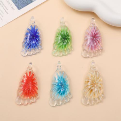 Fashion Lampwork Pendants, Foot, DIY, more colors for choice, 55x27mm, 12PCs/Bag, Sold By Bag