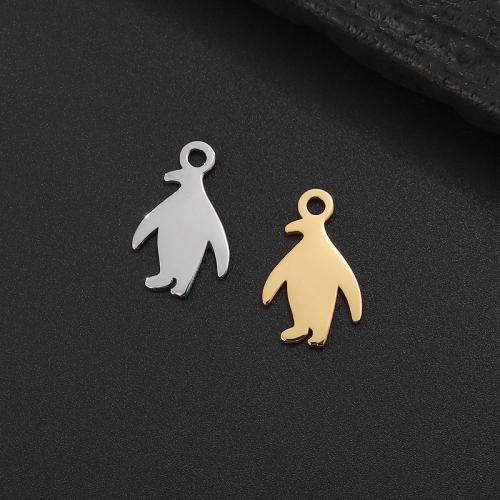 Stainless Steel Animal Pendants, 304 Stainless Steel, Penguin, Vacuum Ion Plating, DIY, more colors for choice, 9x15mm, Sold By PC